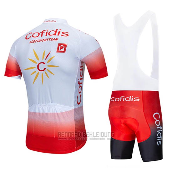 2019 Fahrradbekleidung Cofidis Rot Wei Trikot Kurzarm und Tragerhose